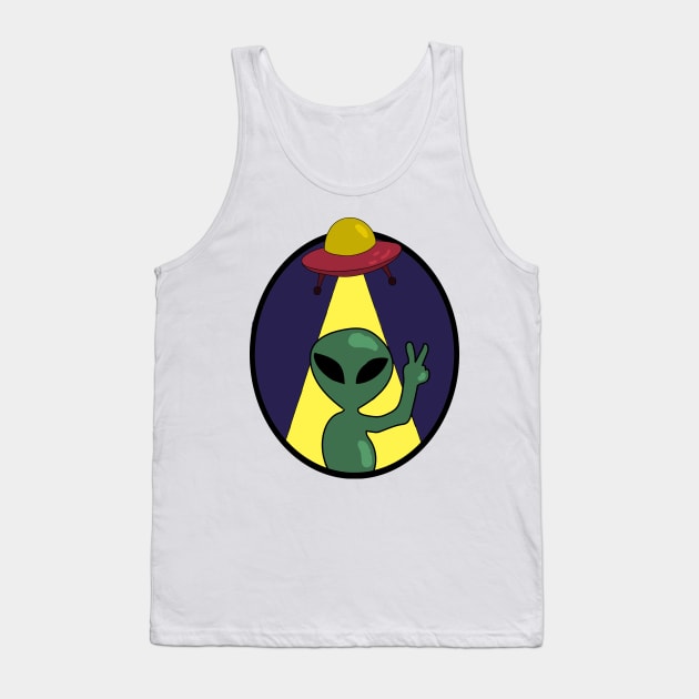 Extraterrestrial Peace Tank Top by deadlydelicatedesigns